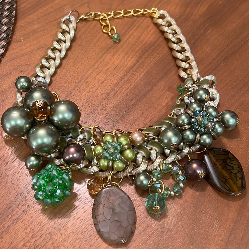 Hand crafted, vintage bauble necklace with adjustable length